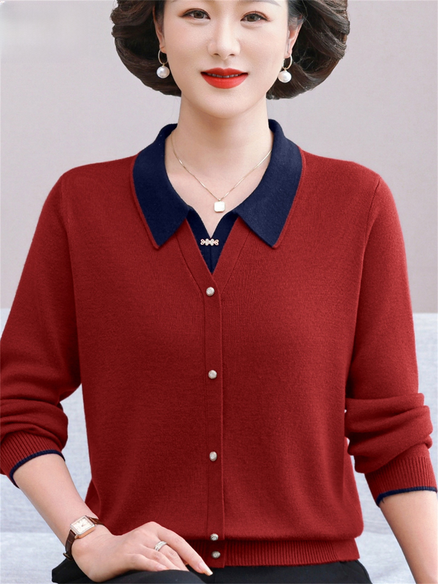 Women Fashion Over The Years - Stylish Mommy Autumn Fashion Knitted Long