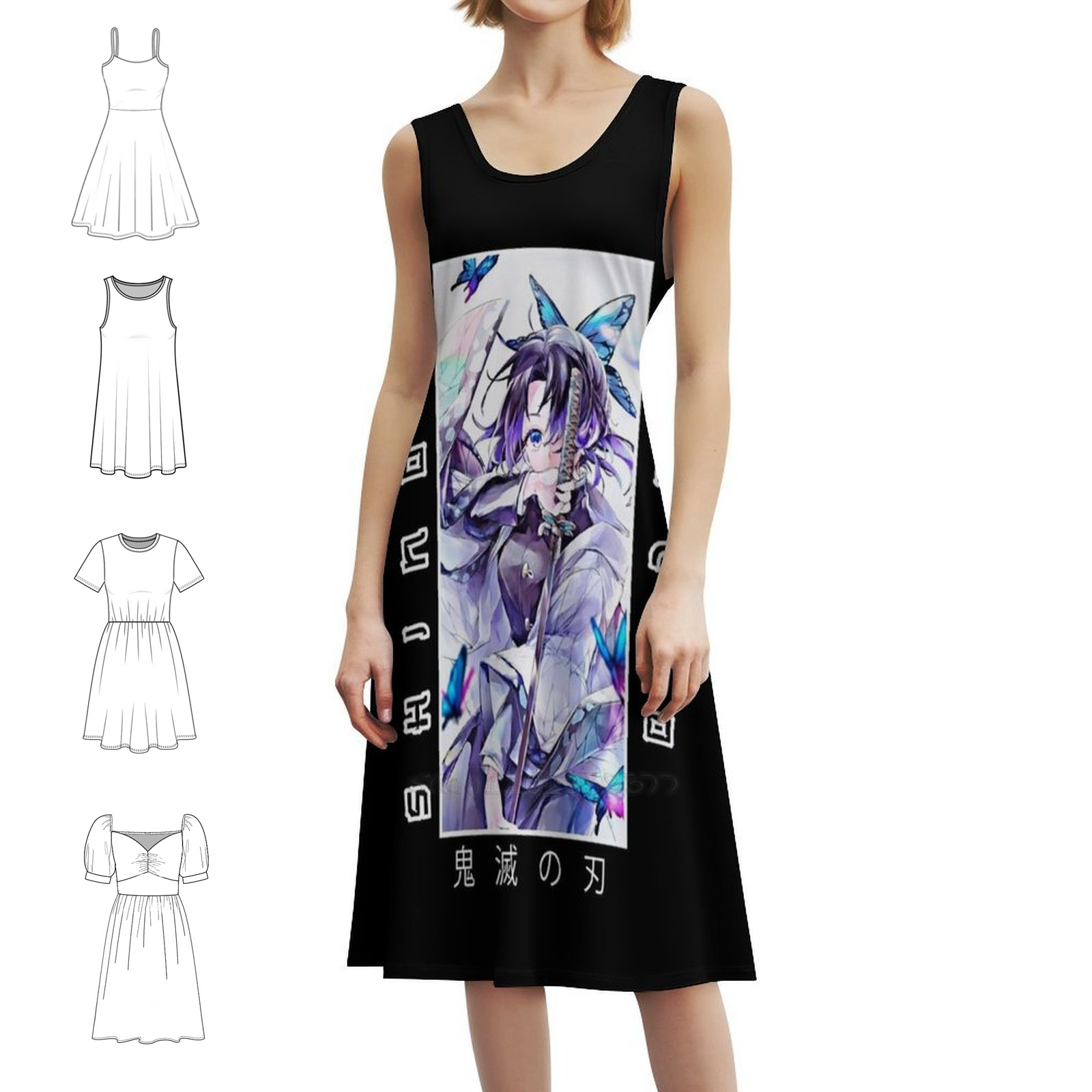Women Fashion Gown - Copy Of Demon-Shinobu Boho Chic Dress