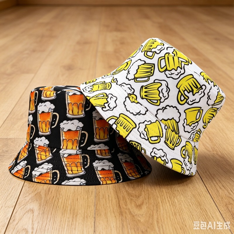 Bucket Hat Women - Beer Print Bucket Hat Festival Party