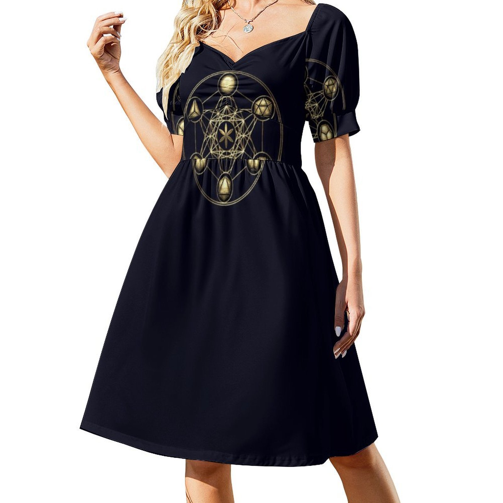 Platonic Solids Metatrons Cube - Women Fashion Gown reseña y precio