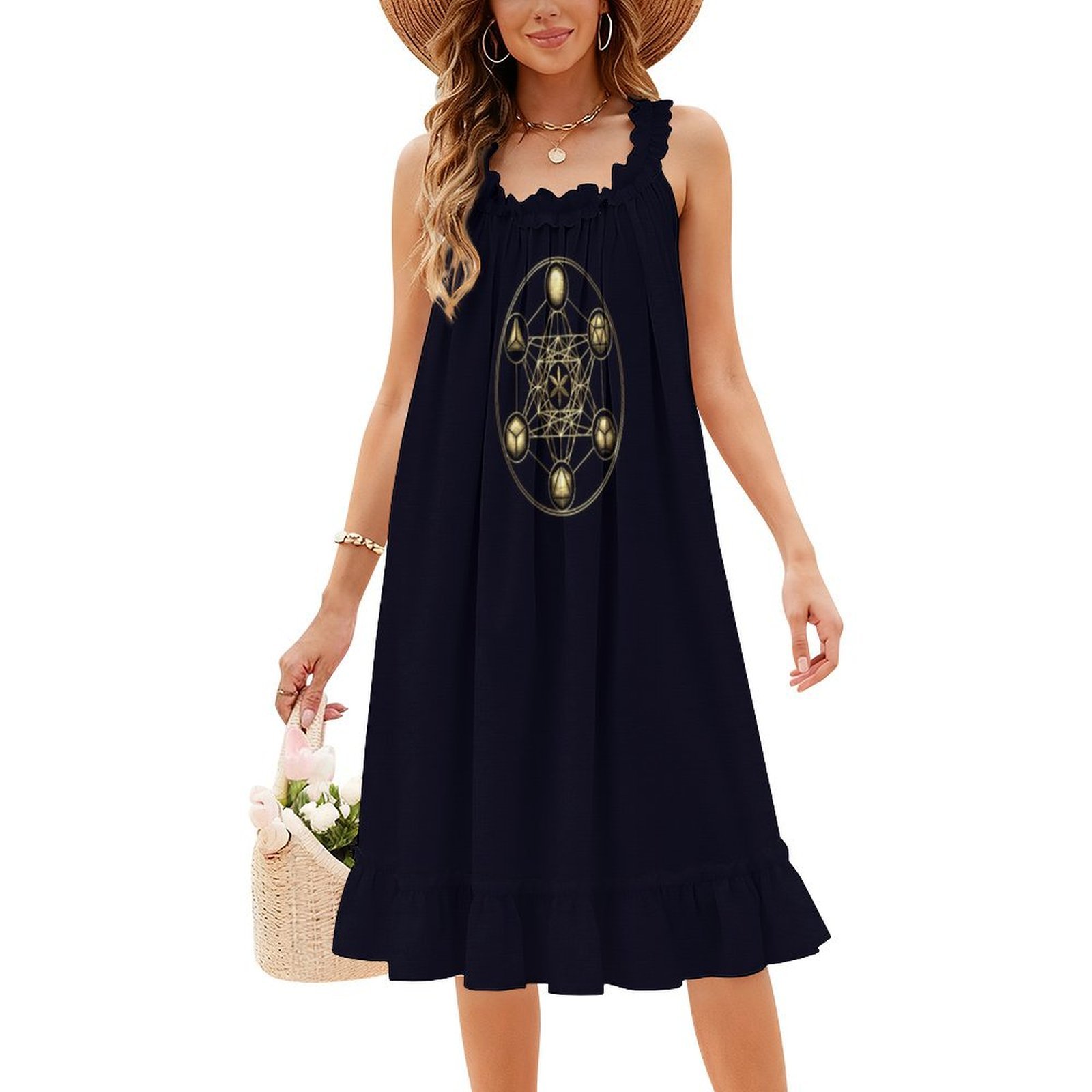 Platonic Solids Metatrons Cube - Women Fashion Gown reseña y precio