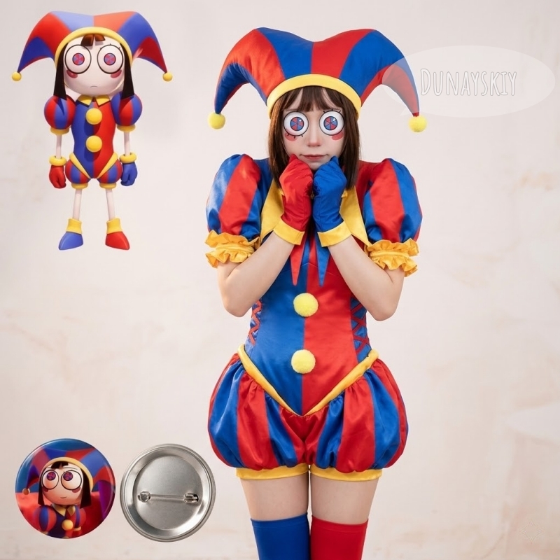 Pomni Badge Red Blue Split Jes - Women Fashion Reddit reseña y precio