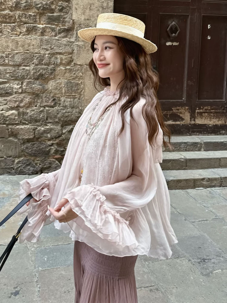 Lace ruffled loose top, stylis - Women'S Fashion For Summer 2026 reseña y precio
