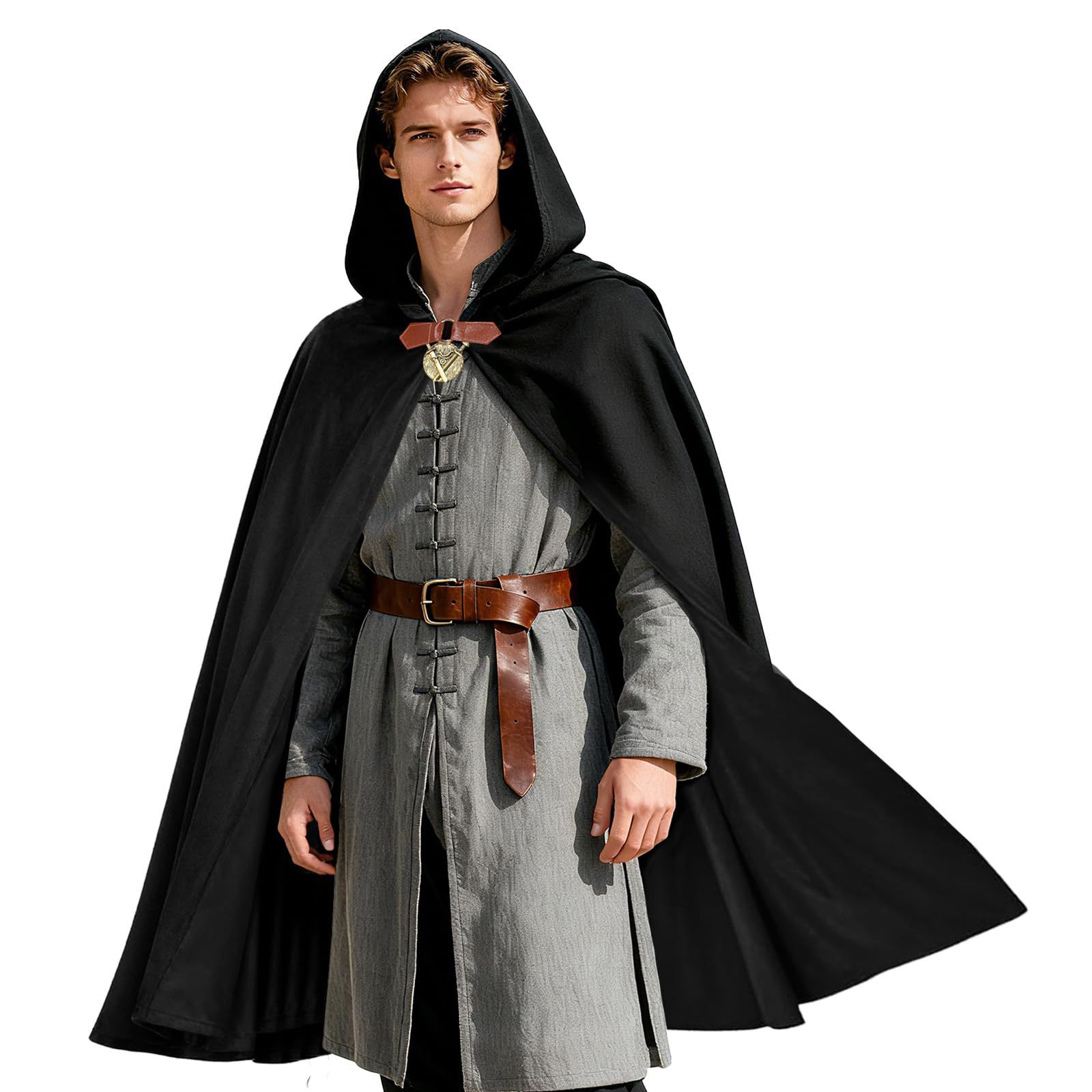 Men's Velvet Hooded Cloak Rena - Women'S Fashion Renaissance Period reseña y precio