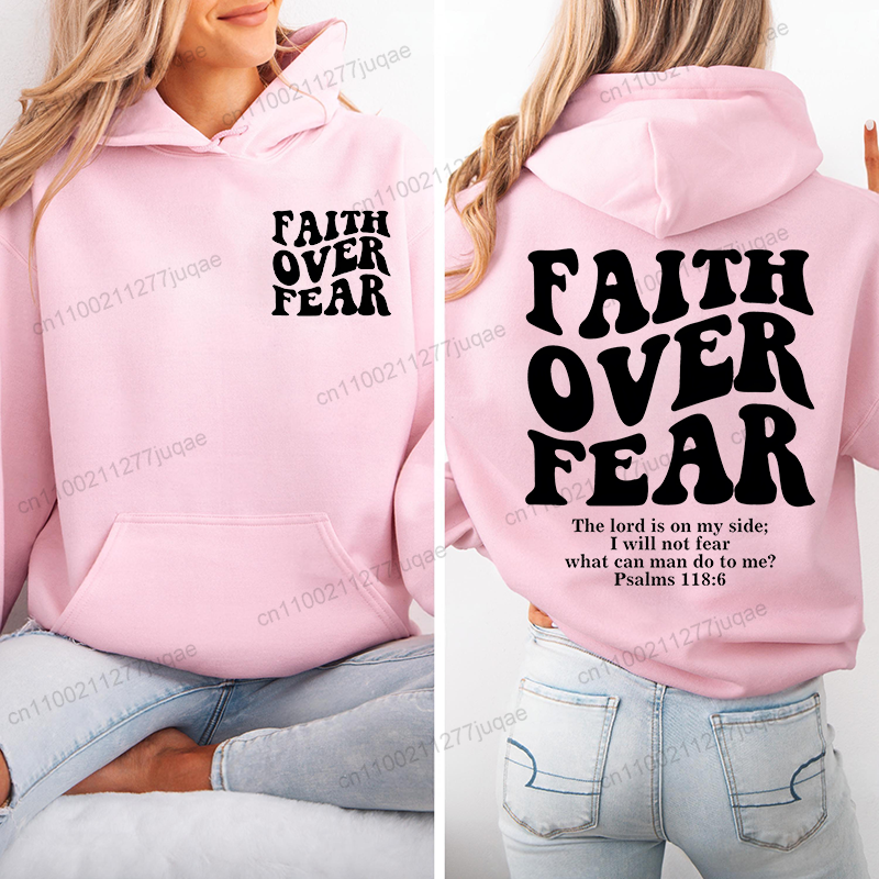 Faith Over Fear Print Sweatshi - Women Fashion Over The Years reseña y precio