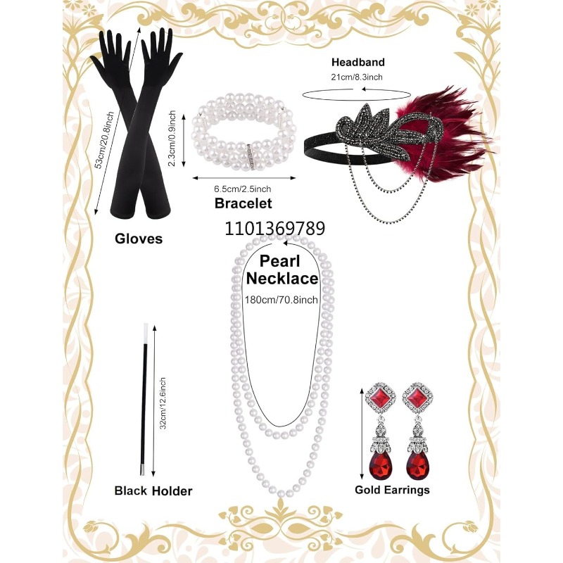 6 Pcs 1920s Flapper Accessorie - Women'S Fashion Roaring 20S reseña y precio