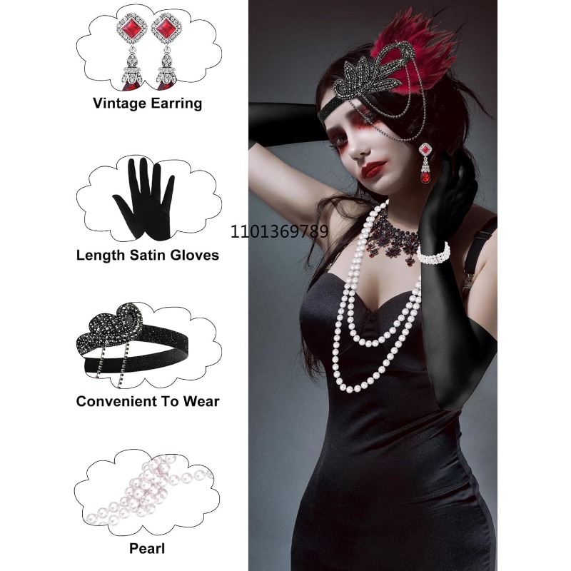 6 Pcs 1920s Flapper Accessorie - Women'S Fashion Roaring 20S reseña y precio