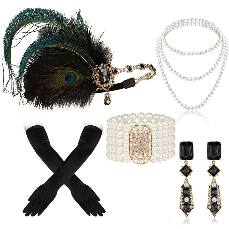 Flapper Accessories Set 1920s  - Women'S Fashion Roaring 20S reseña y precio