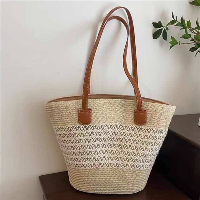 Large Capacity Straw Woven Bag - Bucket Hat Women reseña y precio