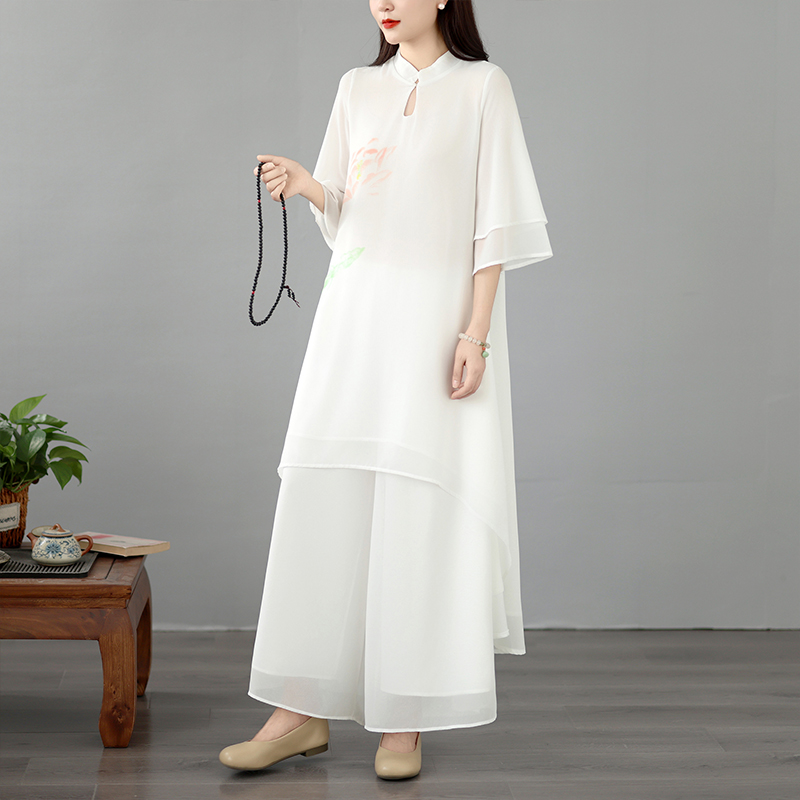 Elegant Long Silk Georgette Pr - Women Fashion Over The Years reseña y precio