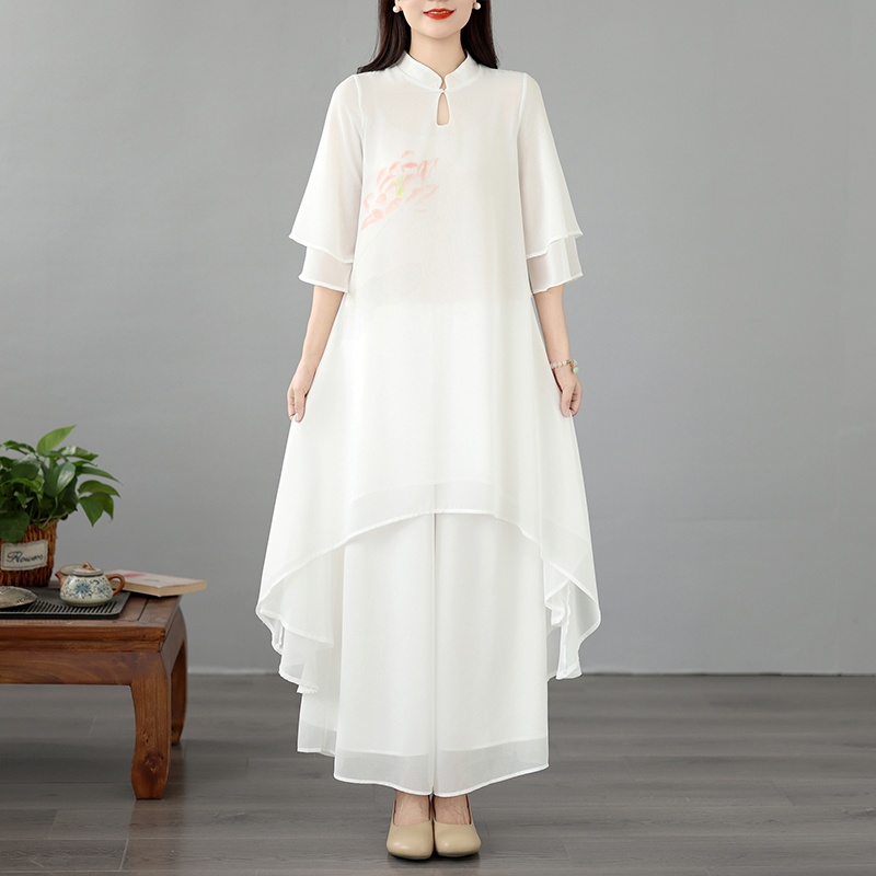 Elegant Long Silk Georgette Pr - Women Fashion Over The Years reseña y precio