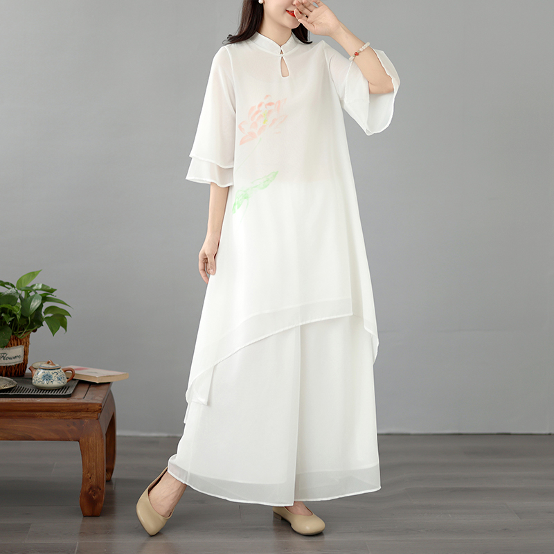 Elegant Long Silk Georgette Pr - Women Fashion Over The Years reseña y precio