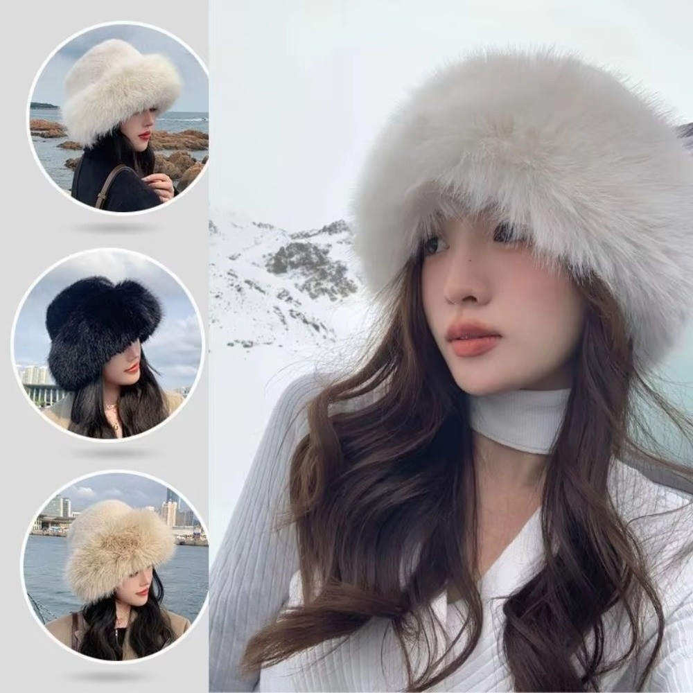 Fashion Headwear Fluffy Fur Wi - Bucket Hat Women reseña y precio