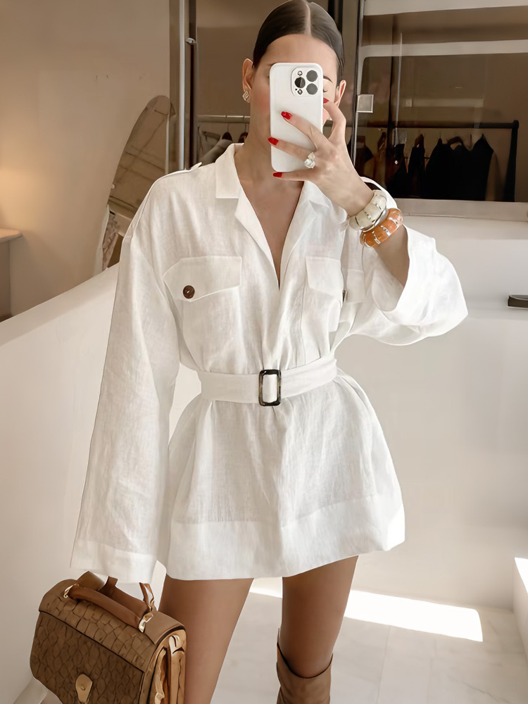 Tossy White Linen 2026 Summer  - Women'S Fashion Utility Belt reseña y precio