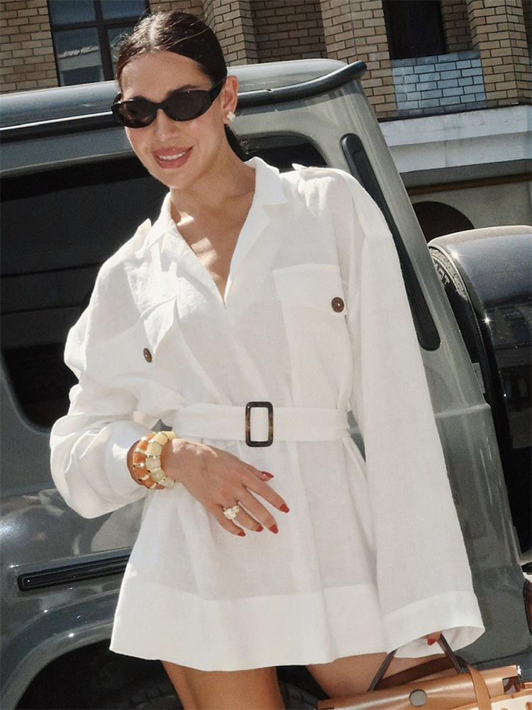 Tossy White Linen 2026 Summer  - Women'S Fashion Utility Belt reseña y precio