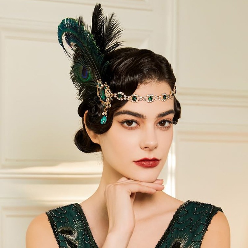 1920s Flapper Peacock Feather  - Women'S Fashion Roaring 20S reseña y precio