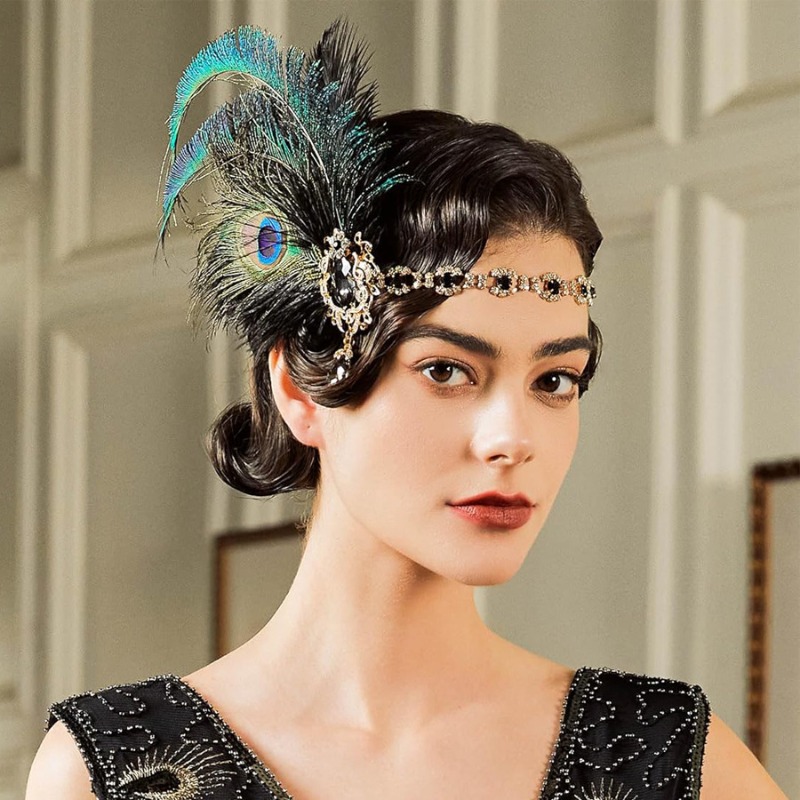 1920s Flapper Peacock Feather  - Women'S Fashion Roaring 20S reseña y precio