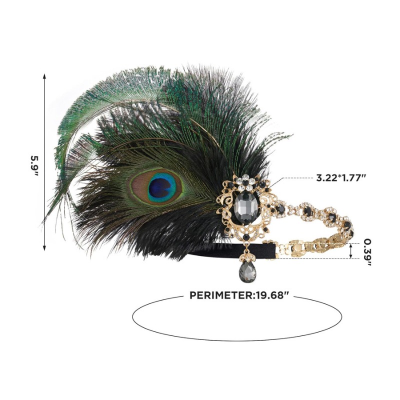 1920s Flapper Peacock Feather  - Women'S Fashion Roaring 20S reseña y precio