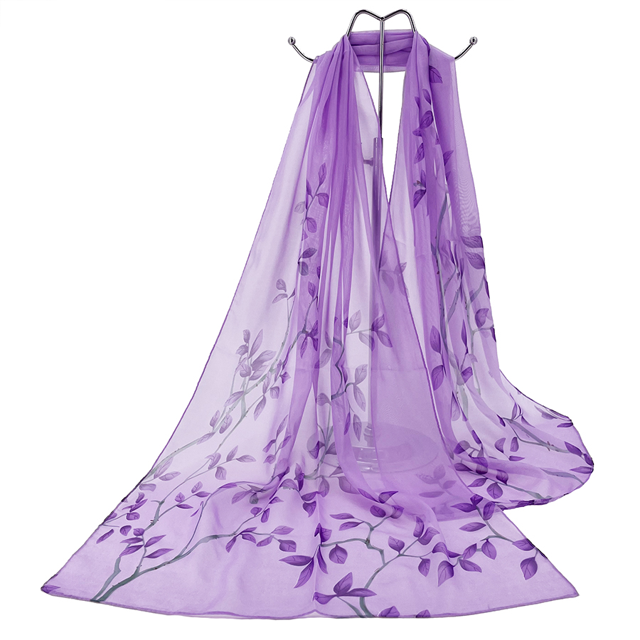 Leaf Print Silk-like Chiffon S - Printed Wrap Skirt reseña y precio
