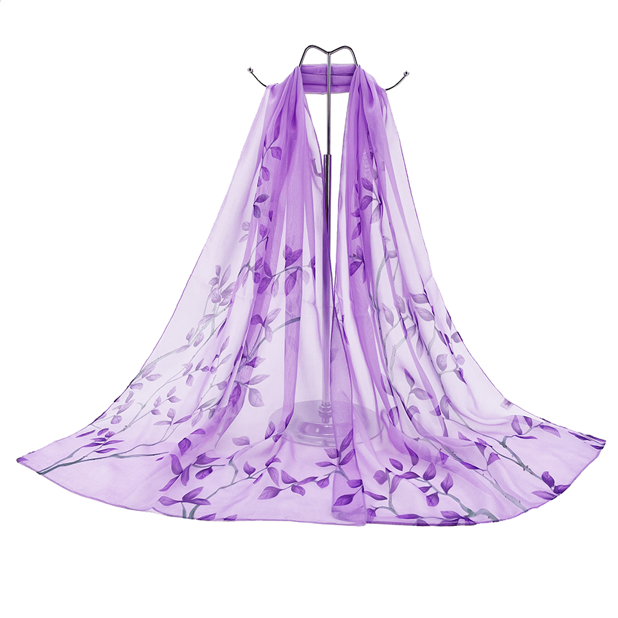 Leaf Print Silk-like Chiffon S - Printed Wrap Skirt reseña y precio