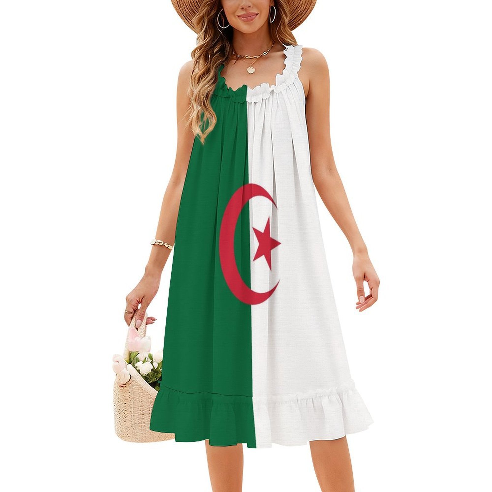 Algerian Flag Boho Chic Dress  - Women Fashion Gown reseña y precio