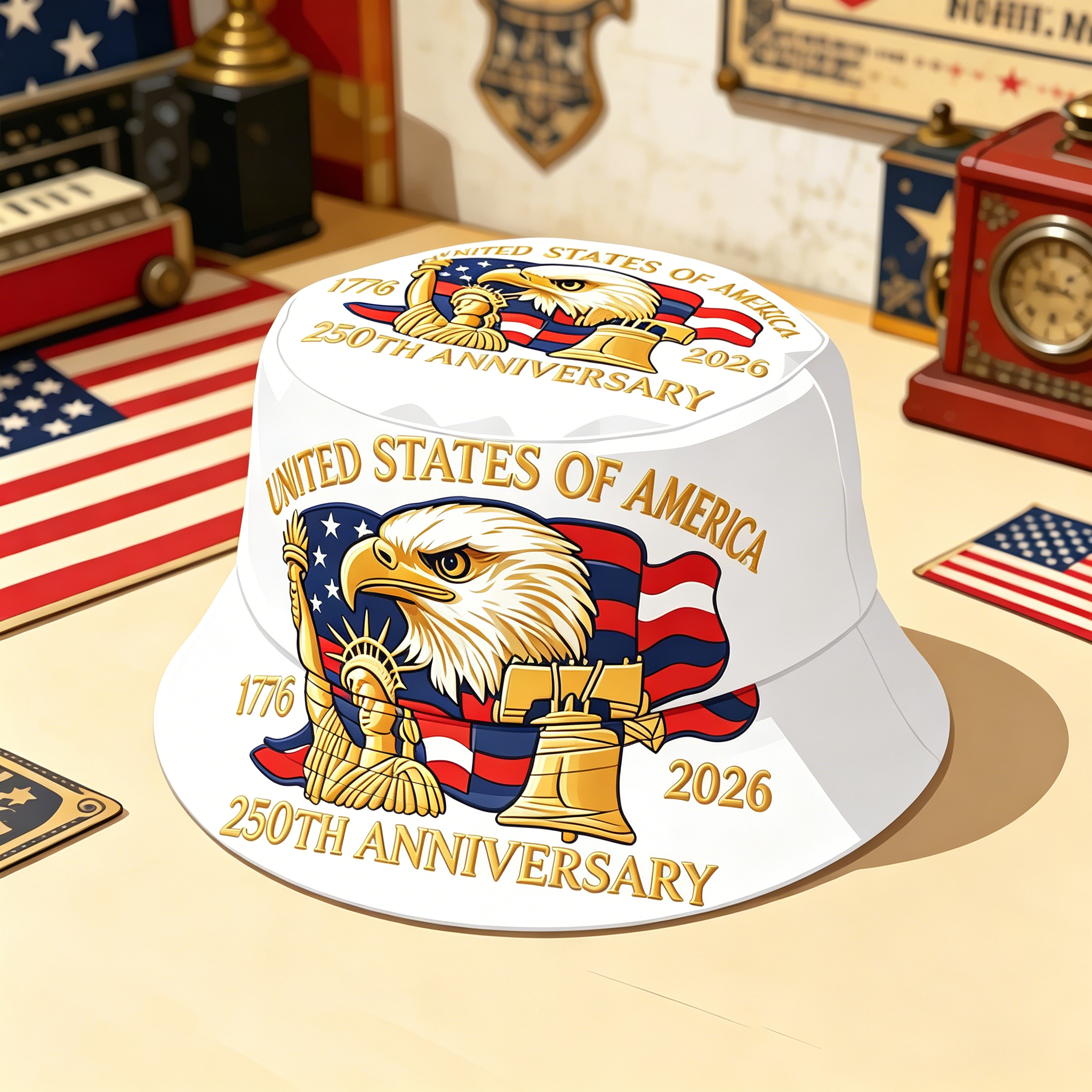 USA 250th Anniversary Bucket H - Bucket Hat Women reseña y precio