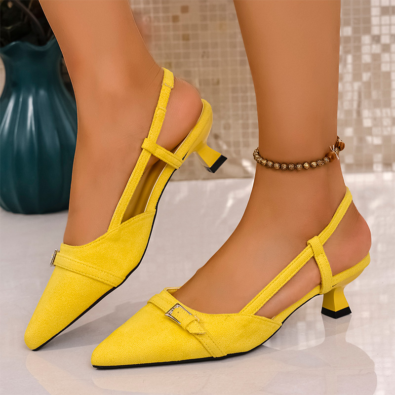 Fashion Yellow High Heels Sand - Women'S Fashion For Summer 2025 reseña y precio