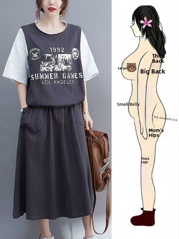 Summer  Feel Fake Two-Piece T- - Women Fashion Over The Years reseña y precio
