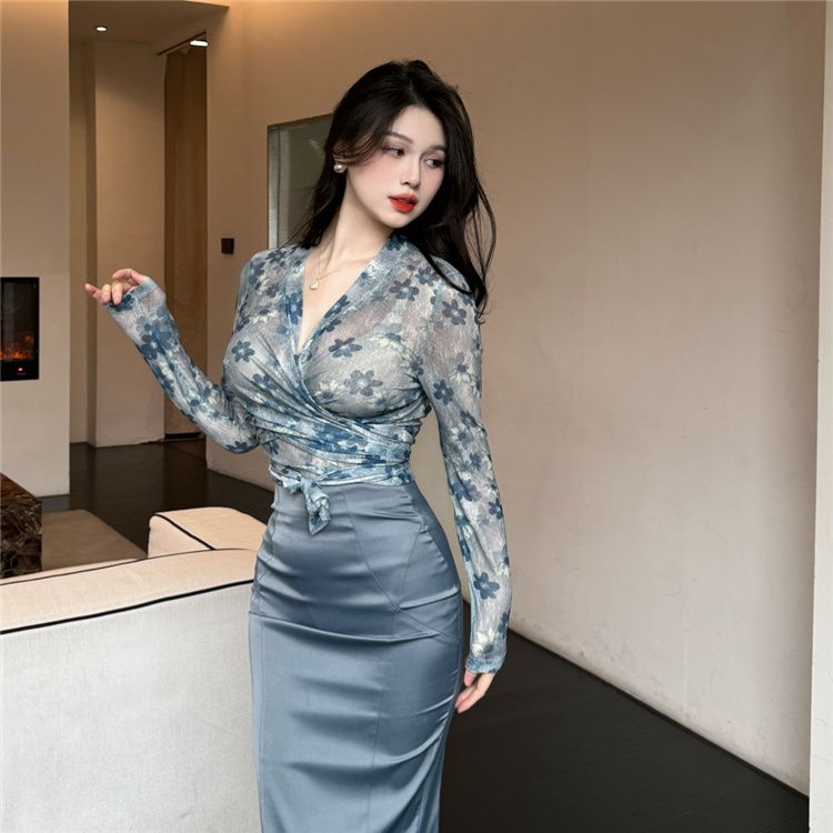 Women Clothing Suit Big Size F - Printed Wrap Skirt reseña y precio