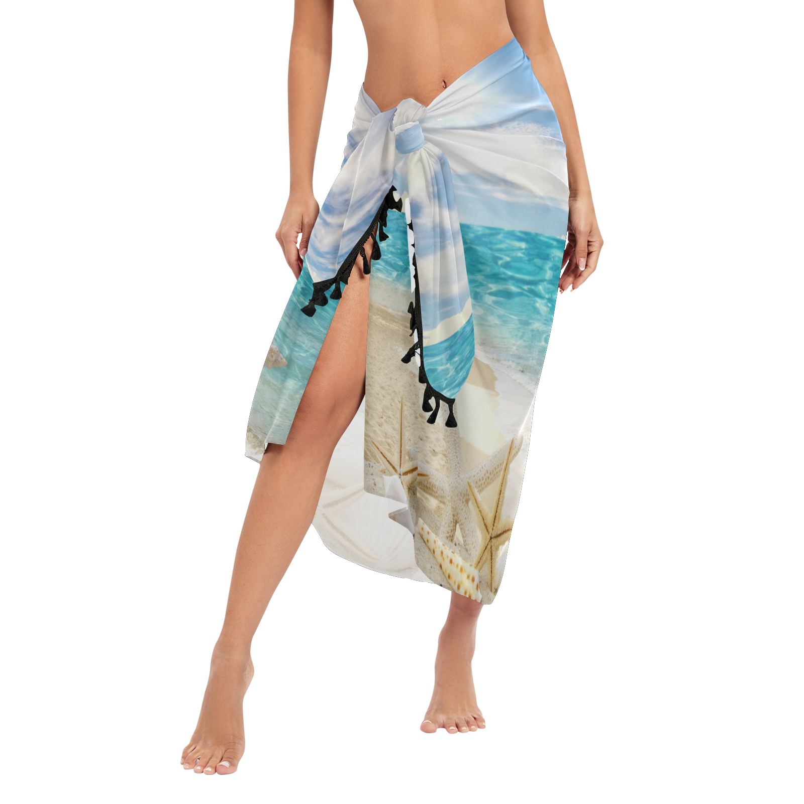 Sexy Women Chiffon Swimwear Pa - Printed Wrap Skirt reseña y precio