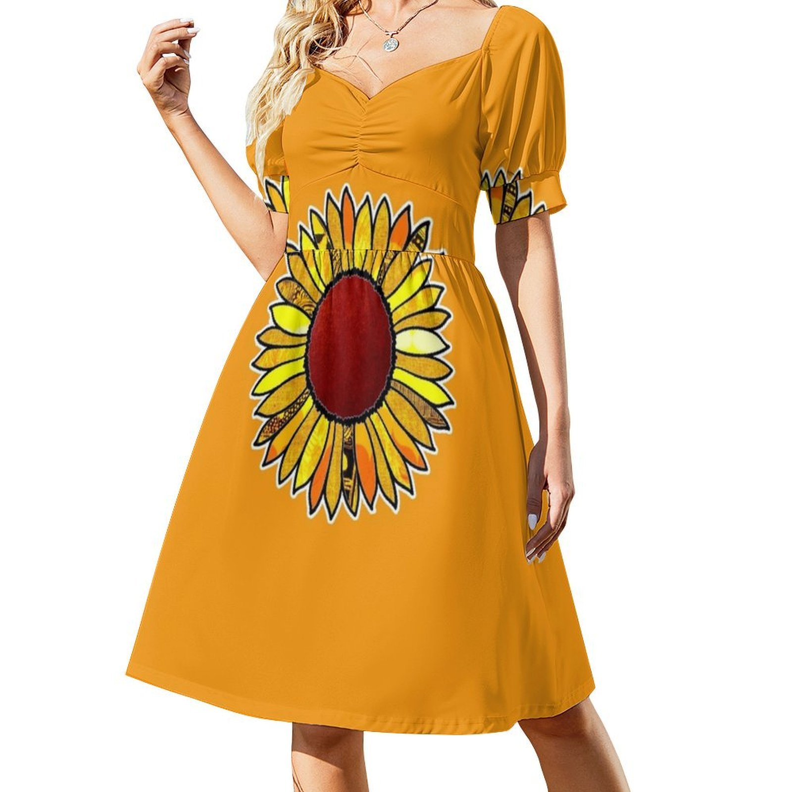 Retro Sunflower Boho Chic Dres - Women Fashion Gown reseña y precio