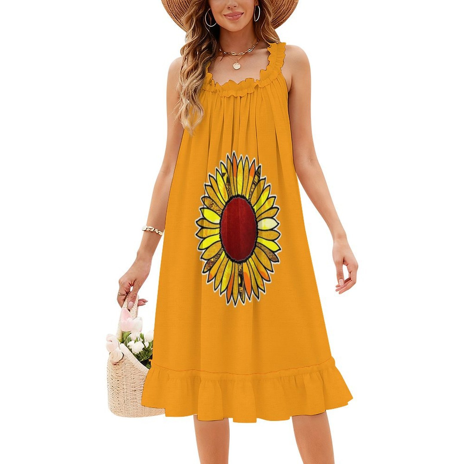 Retro Sunflower Boho Chic Dres - Women Fashion Gown reseña y precio