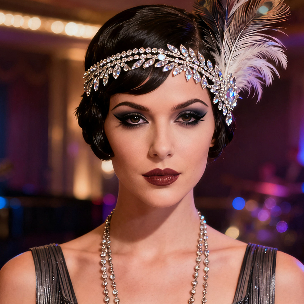 1920s Great Gatsby Feather Hea - Women'S Fashion Roaring 20S reseña y precio